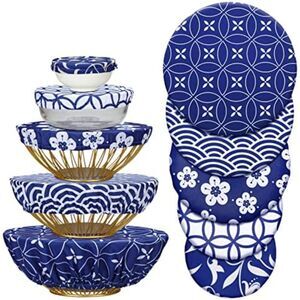 10 Pcs Reusable Bowl Covers Stretch Cloth Fabric Elastic Food Storage